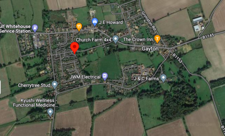 The new school is located where the red marker is situated.